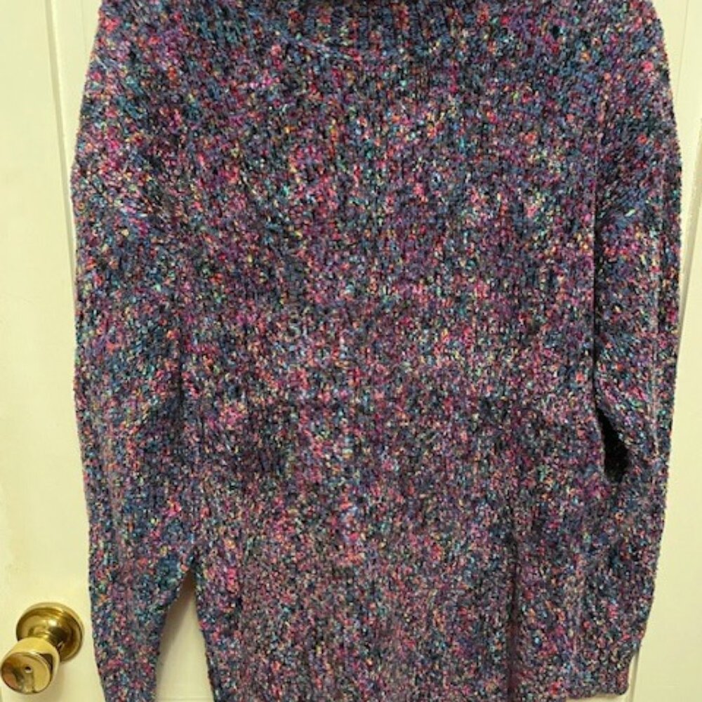 Express Tricot Chenille-Like Multicolor Sweater Size XS Lambswool Blend